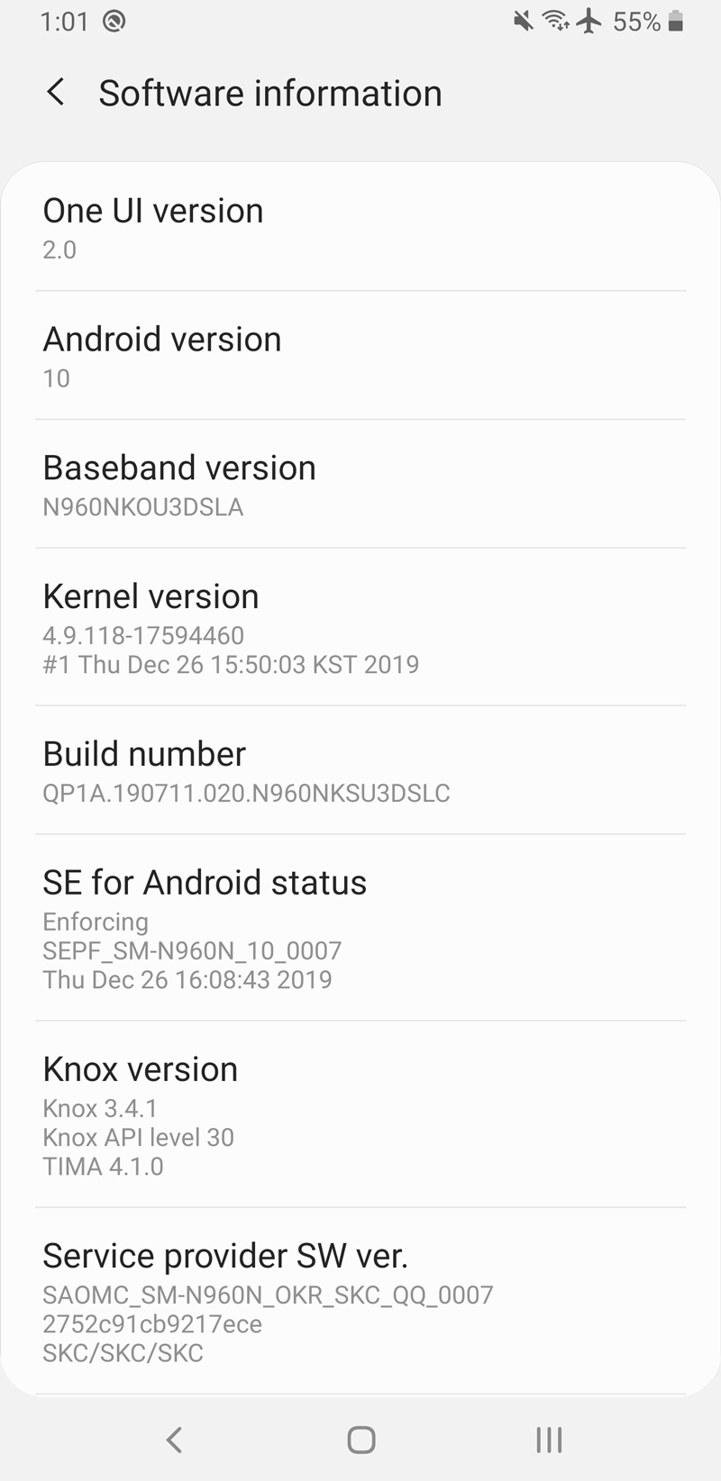 Samsung Galaxy Note 9 Receives Android 10 One UI 2.0 Korean